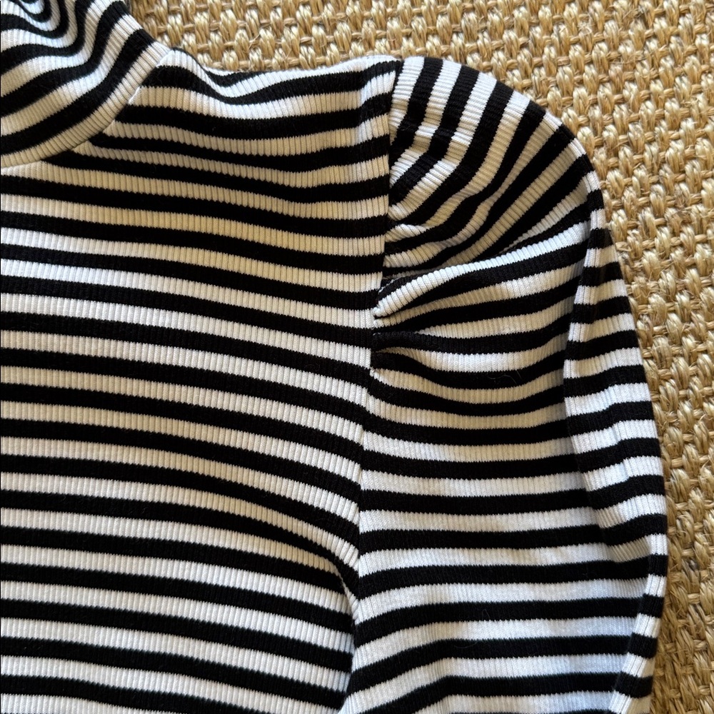 Veronica Beard Cedar Striped Ribbed  Turtleneck Sweater - Picture 2 of 4
